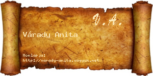 Várady Anita névjegykártya