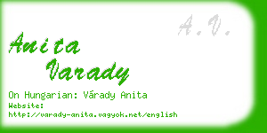 anita varady business card
